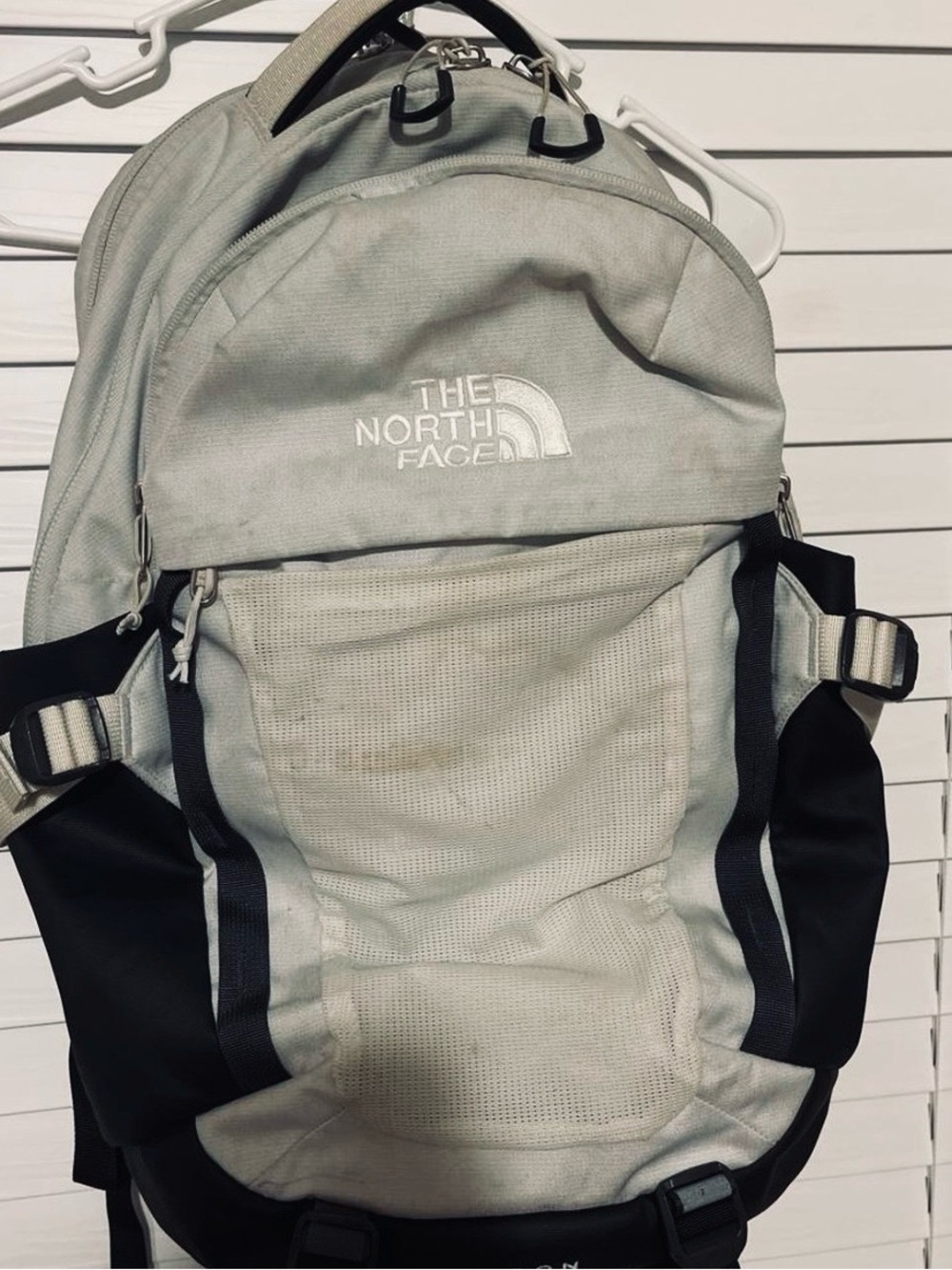 The North Face Light Gray and Black Men's Backpack